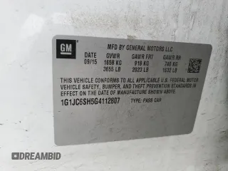 2016 Chevrolet Sonic LT with VIN 1G1JC6SH5G4112807, listed as a Copart auction lot 48377235 with 175,249 mi miles and Salvage Title. Bid and sale history available at carsss.com. Image 12.