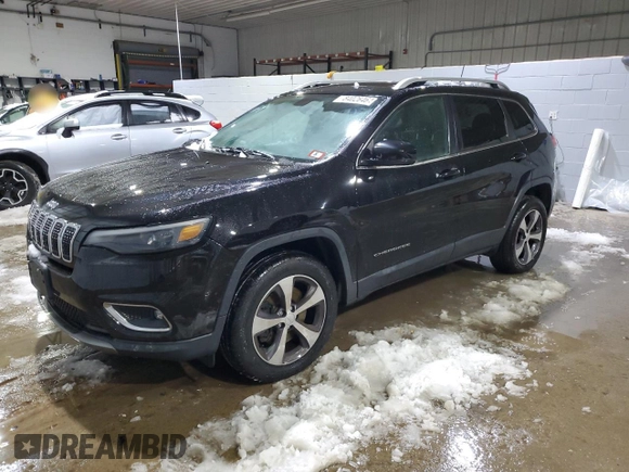 2019 Jeep Cherokee Limited with VIN 1C4PJMDX0KD395092, listed as a Copart auction lot 84026464 with 85,675 mi miles and Salvage title. Bid and sale history available at DreamBid. Image 1.