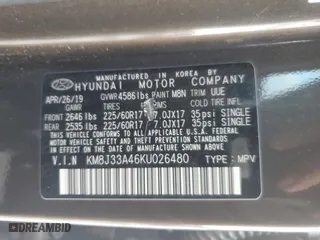 2019 Hyundai Tucson Value with VIN KM8J33A46KU026480, listed as a Copart auction lot 88980825 with 59,431 mi miles and Salvage Title. Bid and sale history available at carsss.com. Image 13.