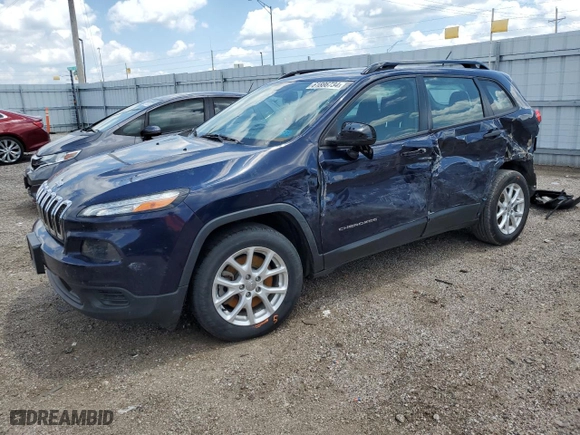 2015 Jeep Cherokee Sport with VIN 1C4PJLAB2FW723027, listed as a Copart auction lot 87520855 with 118,122 mi miles and Salvage Title. Bid and sale history available at carsss.com. Image 1.
