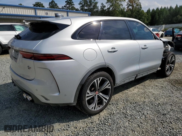 2023 Jaguar F-Pace SVR with VIN SADCZ2EE9PA708761, listed as a Copart auction lot 69895114 with 20,217 mi miles and Salvage Title. Bid and sale history available at DreamBid. Image 3.