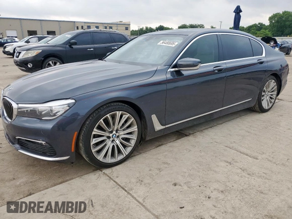 2018 BMW 7 Series 740i with VIN WBA7E2C50JG741970, listed as a Copart auction lot 56480695 with 53,740 mi miles and Salvage title. Bid and sale history available at DreamBid. Image 1.