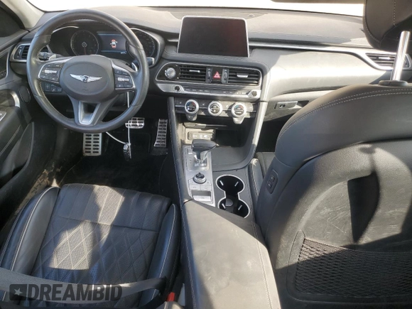 2019 Genesis G70 Dynamic with VIN KMTG34LE8KU037475, listed as a Copart auction lot 75364654 with 45,727 mi miles and Salvage Title. Bid and sale history available at DreamBid. Image 8.