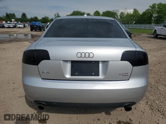 2006 Audi A4 2.0T z VIN WAUDF78E36A241737, wystawiony jako Copart lot #58998955 z przebiegiem 108 056 mil mil oraz Szkoda całkowita • Salvage title. Historia ofert i sprzedaży dostępna na DreamBid. Obrazek 6.