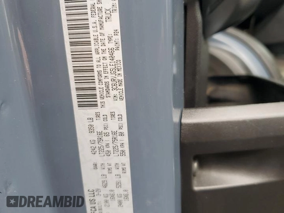 2020 Ram ProMaster Cargo with VIN 3C6URVJG5LE140466, listed as a Copart auction lot 51573585 with 51,213 mi miles and Clean Title. Bid and sale history available at carsss.com. Image 13.