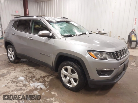 2020 Jeep Compass Latitude with VIN 3C4NJDBB1LT155169, listed as a IAAI auction lot 41486112 with 42,857 mi miles and . Bid and sale history available at DreamBid. Image 1.