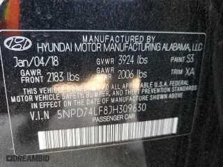2018 Hyundai Elantra SE with VIN 5NPD74LF8JH309630, listed as a Copart auction lot 49146235 with 69,396 mi miles and Salvage Title. Bid and sale history available at carsss.com. Image 15.