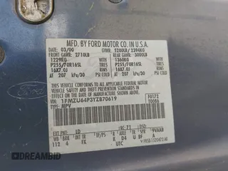 2000 Ford Explorer z VIN 1FMZU64P3YZB70619, wystawiony jako IAAI lot #42000128 z przebiegiem 230 681 mil mil oraz . Historia ofert i sprzedaży dostępna na DreamBid. Obrazek 9.