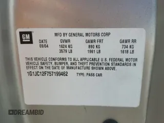 2005 Chevrolet Cavalier with VIN 1G1JC12F757199462, listed as a Copart auction lot 72226254 with 39,063 mi miles and Non Repairable. Bid and sale history available at carsss.com. Image 12.