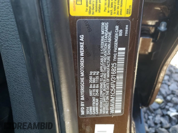 2015 BMW X1 sDrive28i with VIN WBAVM1C54FV316825, listed as a Copart auction lot 83592644 with 76,823 mi miles and Salvage Title. Bid and sale history available at carsss.com. Image 13.