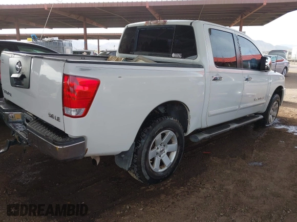 2005 Nissan Titan LE with VIN 1N6AA07B35N545772, listed as a IAAI auction lot 41695580 with Not Provided miles. Bid and sale history available at carsss.com. Image 4.