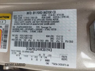 2017 Ford Fusion Hybrid SE с VIN 3FA6P0LU4HR301943, выставлен на аукционе IAAI как лот 42217709 с пробегом 102 791 миль миль и . История ставок и продаж доступна на DreamBid. Изображение 9.
