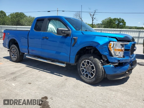 2021 Ford F-150 XL with VIN 1FTEX1EP8MFC94005, listed as a Copart auction lot 57518465 with 32,149 mi miles and Salvage title. Bid and sale history available at DreamBid. Image 4.