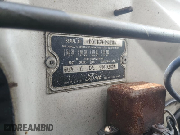 1956 Ford Thunderbird with VIN P6FH263430, listed as a Copart auction lot 75977804 with 52,420 mi miles and Salvage Title. Bid and sale history available at DreamBid. Image 12.