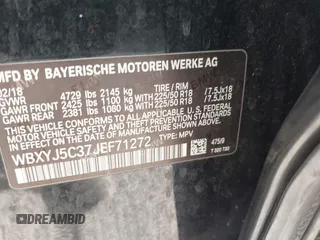 2018 BMW X2 xDrive28i z VIN WBXYJ5C37JEF71272, wystawiony jako IAAI lot #42073863 z przebiegiem 94 947 mil mil oraz . Historia ofert i sprzedaży dostępna na DreamBid. Obrazek 9.
