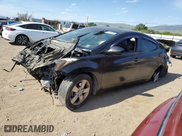 2013 Hyundai Elantra Limited with VIN 5NPDH4AE0DH173134, listed as a Copart auction lot 55159565 with 176,013 mi miles and Salvage Title. Bid and sale history available at DreamBid. Image 1.