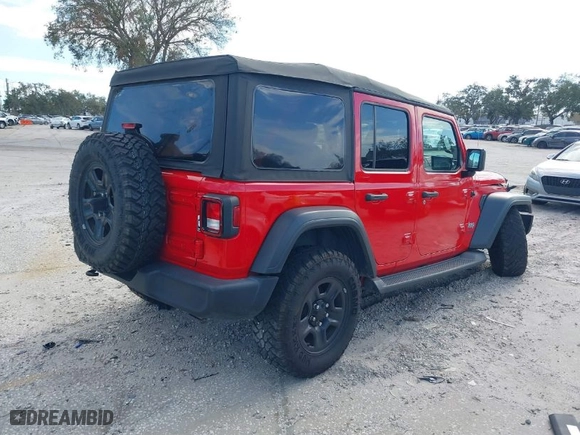 2018 Jeep Wrangler Unlimited Sport S with VIN 1C4HJXDG6JW139791, listed as a IAAI auction lot 41440086 with 94,096 mi miles. Bid and sale history available at carsss.com. Image 4.