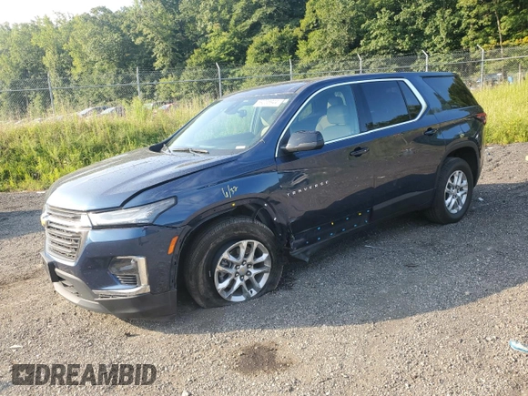 2022 Chevrolet Traverse LS with VIN 1GNEVFKW0NJ195120, listed as a Copart auction lot 69238944 with 33,335 mi miles and Salvage Title. Bid and sale history available at carsss.com. Image 1.