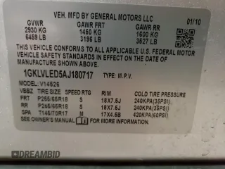 2010 GMC Acadia SLE with VIN 1GKLVLED5AJ180717, listed as a Copart auction lot 80777364 with 124,893 mi miles and Clean Title. Bid and sale history available at carsss.com. Image 13.