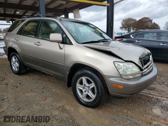 2002 Lexus RX 300 with VIN JTJGF10U620144769, listed as a Copart auction lot 83765494 with 215,994 mi miles and Salvage Title. Bid and sale history available at DreamBid. Image 4.