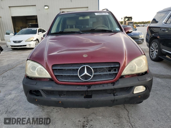 2002 Mercedes-Benz M-Class with VIN 4JGAB54E72A300774, listed as a Copart auction lot 75990134 with 312,541 mi miles and Salvage Title. Bid and sale history available at carsss.com. Image 5.