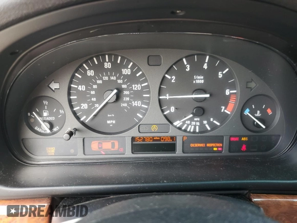 2000 BMW 5 Series 528iA with VIN WBADM6346YGU19851, listed as a Copart auction lot 75359154 with 152,780 mi miles and Clean Title. Bid and sale history available at carsss.com. Image 9.