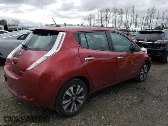 2015 Nissan LEAF SV with VIN 1N4AZ0CPXFC301245, listed as a Copart auction lot 45902623 with 75,831 mi miles. Bid and sale history available at carsss.com. Image 3.