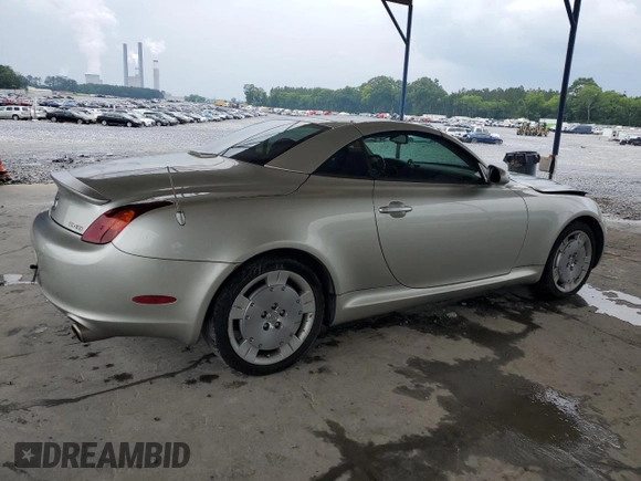2002 Lexus SC 430 with VIN JTHFN48Y220017266, listed as a Copart auction lot 59598535 with 159,857 mi miles and Salvage title. Bid and sale history available at DreamBid. Image 3.
