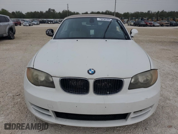 2011 BMW 1 Series 128i with VIN WBAUN1C50BVH83228, listed as a Copart auction lot 79295394 with 0 mi miles and Salvage Title. Bid and sale history available at carsss.com. Image 5.