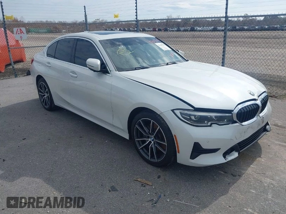 2020 BMW 3 Series 330i with VIN 3MW5R1J06L8B43574, listed as a IAAI auction lot 41365505 with 37,405 mi miles. Bid and sale history available at carsss.com. Image 1.