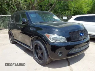 2012 Infiniti QX56 7-passenger with VIN JN8AZ2NFXC9519144, listed as a IAAI auction lot 42061647 with 1 mi miles. Bid and sale history available at carsss.com. Image 1.