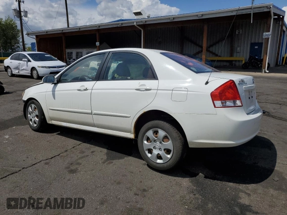 2009 Kia Spectra LX with VIN KNAFE221995630318, listed as a Copart auction lot 55817285 with Not provided miles and Non repairable. Bid and sale history available at DreamBid. Image 2.