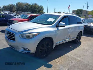 2013 Infiniti JX35 with VIN 5N1AL0MMXDC345352, listed as a IAAI auction lot 40145431 with 105,286 mi miles and . Bid and sale history available at DreamBid. Image 18.