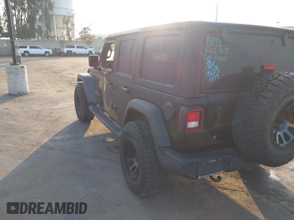 2020 Jeep Wrangler Unlimited Sport S with VIN 1C4HJXDG5LW170579, listed as a IAAI auction lot 41429548 with Not provided miles and . Bid and sale history available at DreamBid. Image 3.
