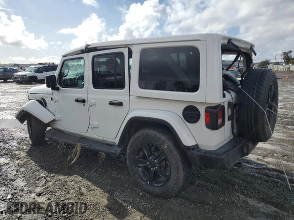 2023 Jeep Wrangler Sahara z VIN 1C4HJXEG5PW581632, wystawiony jako Copart lot #49170495 z przebiegiem 24 549 mil mil oraz Szkoda całkowita • Salvage title. Historia ofert i sprzedaży dostępna na DreamBid. Obrazek 2.
