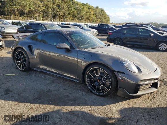 2024 Porsche 911 Turbo with VIN WP0AD2A99RS253482, listed as a Copart auction lot 80100954 with 0 mi miles and Salvage Title. Bid and sale history available at carsss.com. Image 4.