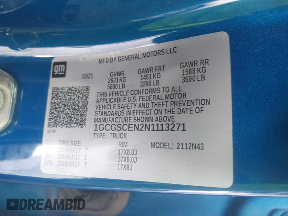 2022 Chevrolet Colorado 2WD LT с VIN 1GCGSCEN2N1113271, выставлен на аукционе IAAI как лот 42432884 с пробегом 62 165 миль миль и . История ставок и продаж доступна на DreamBid. Изображение 9.