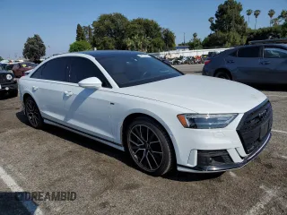 2021 Audi A8 with VIN WAU8DAF87MN021735, listed as a Copart auction lot 58211673 with 22,497 mi miles. Bid and sale history available at carsss.com. Image 4.