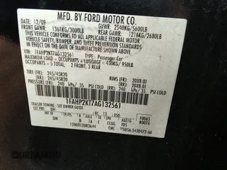 2010 Ford Taurus SHO with VIN 1FAHP2KT7AG132561, listed as a IAAI auction lot 31602484 with 118,333 mi miles and . Bid and sale history available at DreamBid. Image 9.
