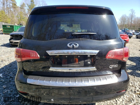 2017 Infiniti QX80 with VIN JN8AZ2NE5H9155228, listed as a Copart auction lot 50236635 with 105,676 mi miles and Salvage Title. Bid and sale history available at carsss.com. Image 6.