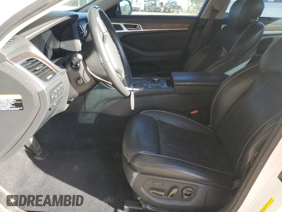 2017 Genesis G80 3.8L with VIN KMHGN4JE6HU177749, listed as a Copart auction lot 80256434 with 90,191 mi miles and Salvage Title. Bid and sale history available at DreamBid. Image 7.