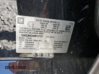 2017 Chevrolet Tahoe LT with VIN 1GNSCBKC5HR137727, listed as a Copart auction lot 49525245 with 250,788 mi miles and Salvage title. Bid and sale history available at DreamBid. Image 15.