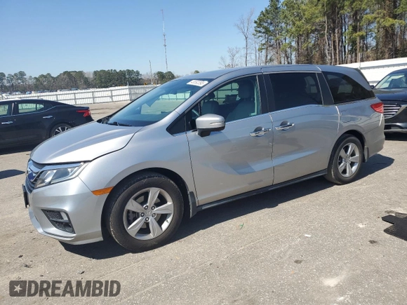 2020 Honda Odyssey EX-L with VIN 5FNRL6H78LB072721, listed as a Copart auction lot 48892095 with 39,634 mi miles and Salvage Title. Bid and sale history available at carsss.com. Image 1.