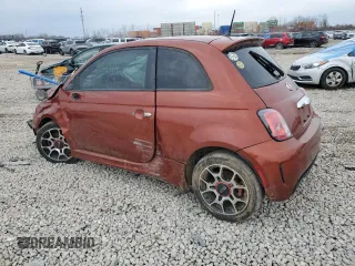 2015 FIAT 500 Turbo with VIN 3C3CFFHH7FT621860, listed as a Copart auction lot 47599345 with 73,817 mi miles and Salvage Title. Bid and sale history available at carsss.com. Image 2.