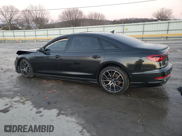 2020 Audi A8 L with VIN WAU8EAF82LN004241, listed as a Copart auction lot 86250664 with 0 mi miles and Salvage Title. Bid and sale history available at carsss.com. Image 2.