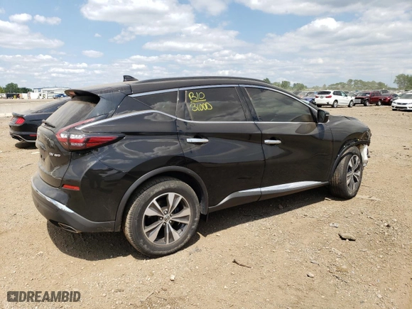 2020 Nissan Murano SV with VIN 5N1AZ2BS8LN141535, listed as a Copart auction lot 41480255 with 70,918 mi miles and Salvage Title. Bid and sale history available at carsss.com. Image 3.