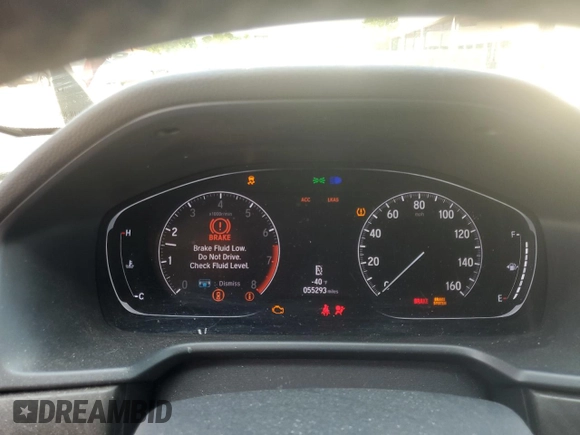 2020 Honda Accord EX-L with VIN 1HGCV1F59LA088442, listed as a Copart auction lot 60406195 with 55,293 mi miles and Salvage title. Bid and sale history available at DreamBid. Image 9.