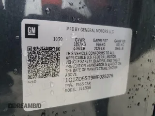 2021 Chevrolet Malibu LT with VIN 1G1ZD5ST9MF025376, listed as a Copart auction lot 52138445 with 78,470 mi miles and Non Repairable. Bid and sale history available at DreamBid. Image 14.