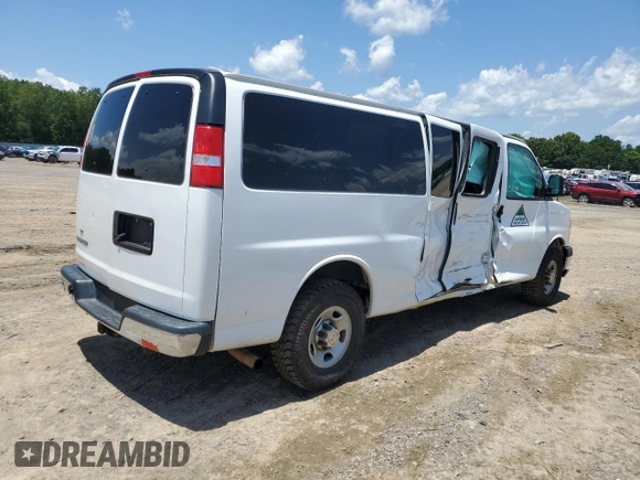 2019 Chevrolet Express Passenger LT with VIN 1GAZGPFG4K1341049, listed as a Copart auction lot 60321535 with 160,353 mi miles and Salvage title. Bid and sale history available at DreamBid. Image 3.