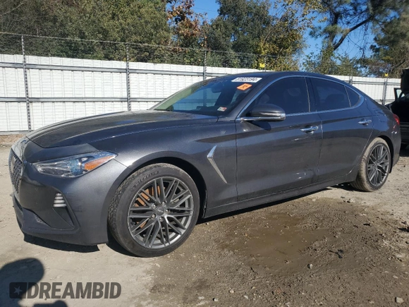 2019 Genesis G70 Advanced with VIN KMTG44LA5KU015394, listed as a Copart auction lot 81923194 with 128,676 mi miles and Salvage Title. Bid and sale history available at DreamBid. Image 1.
